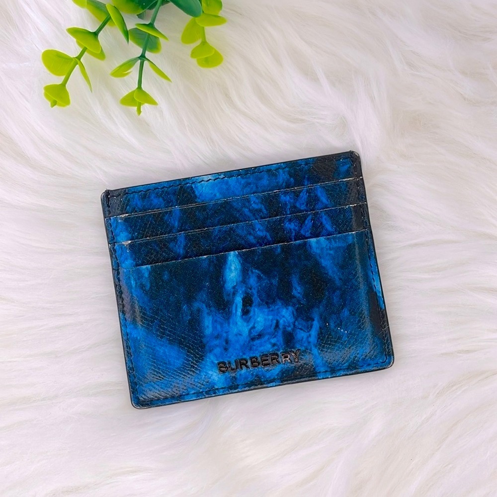 BURBERRY Sydney Ripple Print Leather Card Case RARE!